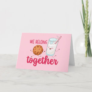 Mjölk Cookies Belong Together Funny Valentine Day Helgkort