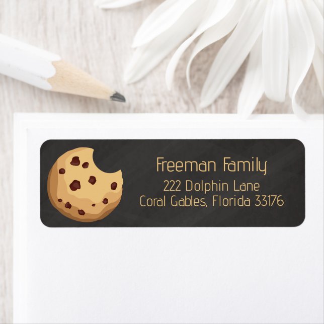 Mjölk & Cookies Birthday Label - Chocolate Chip Co Returadress Etikett (Insitu)