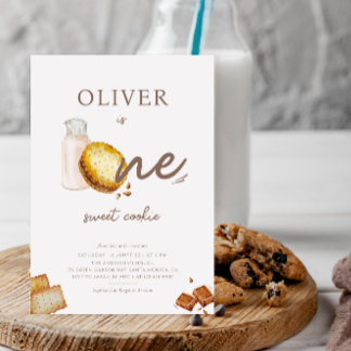 Mjölk & Cookies First Födelsedagsfest inbjudan