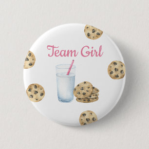 Mjölk & Cookies Gender Reveal - Team Girl Knapp