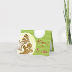 Mjölk-cookies merry & söt grönt rand helgdag helgkort