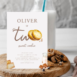 Mjölk & Cookies Turing Two Födelsedagsfest Inbjudningar