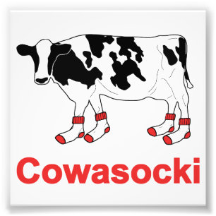 Mjölk Cow i socklar - Cowasocki Cow A Socky Fototryck