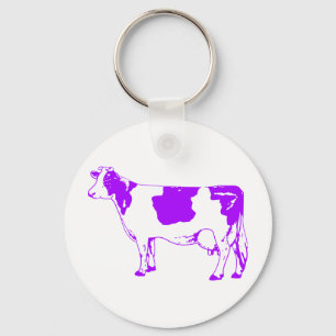 Mjölk Cow Silhouette Beef Cattle Moo Bull Steer Nyckelring
