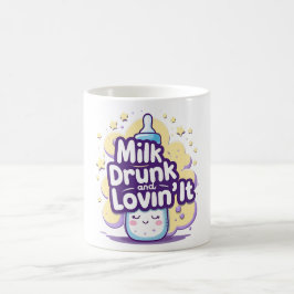 Mjölk Drunk och Lovin’ It - Cute Baby Quote Kaffemugg