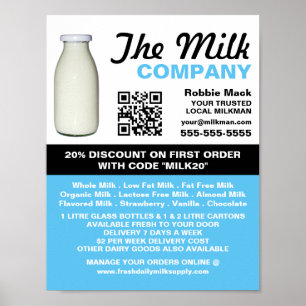 Mjölk Flaska Design, Milkman/Woman Delivery Poster