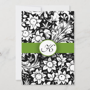 Mjölk för elegant av äppelmos i monogram bröllopsi inbjudningar