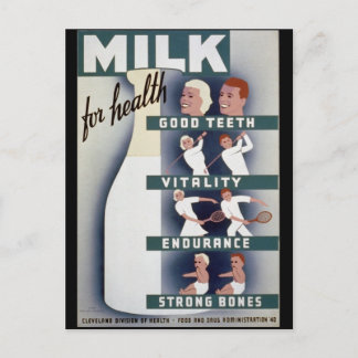 Mjölk för hälsovård vykort