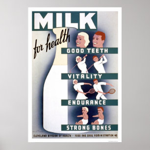 Mjölk for Health 1940 WPA Poster