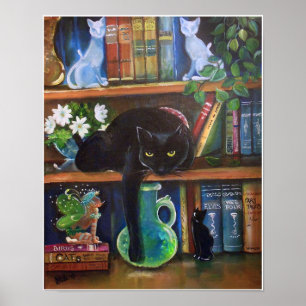 Mjölk gömmande i bok fodral från Katt Poster