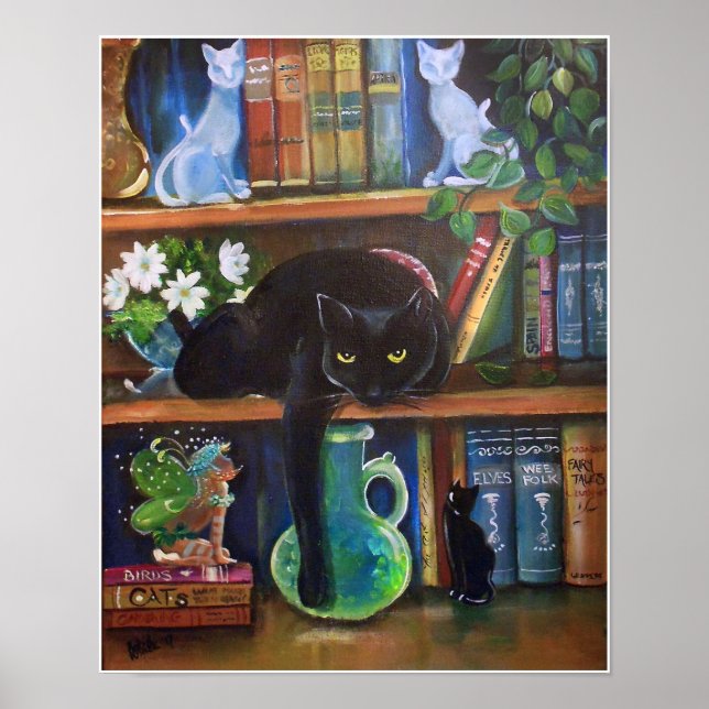 Mjölk gömmande i bok fodral från Katt Poster (Framsidan)