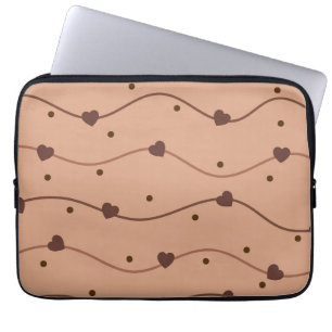Mjölk Heart Chocolate Chip Mönster Laptop Fodral