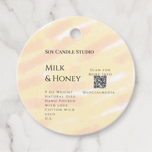 Mjölk honungssoftljus, tillsätt q r code tex gåvor etiketter (Framsida)