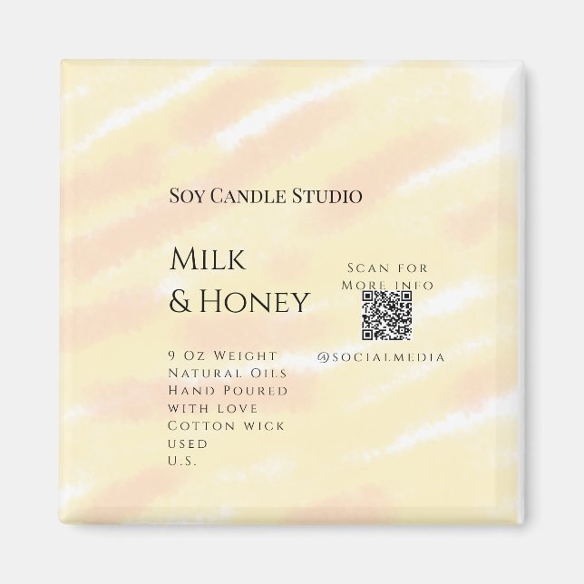 Mjölk honungssoftljus, tillsätt q r code tex magnet (Framsidan)