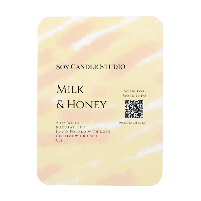 Mjölk honungssoftljus, tillsätt q r code tex magnet (Vertikal)