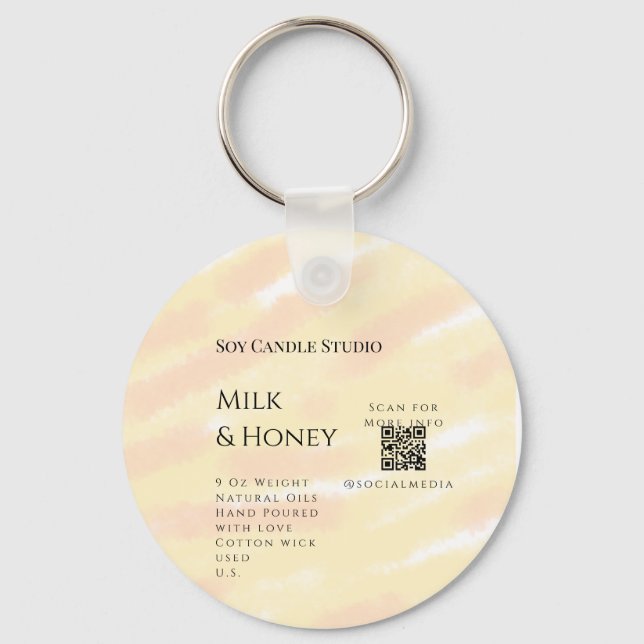 Mjölk honungssoftljus, tillsätt q r code tex nyckelring (Framsida)