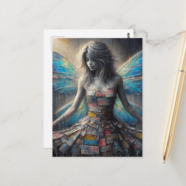 Mjölk i återvunnen press vykort (Fram/Back In Situ)