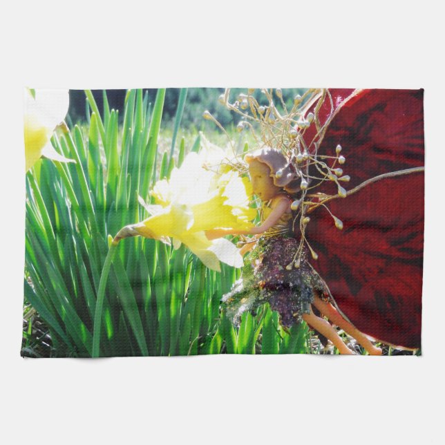 Mjölk i Daffodils Kökshandduk (Horisontell)