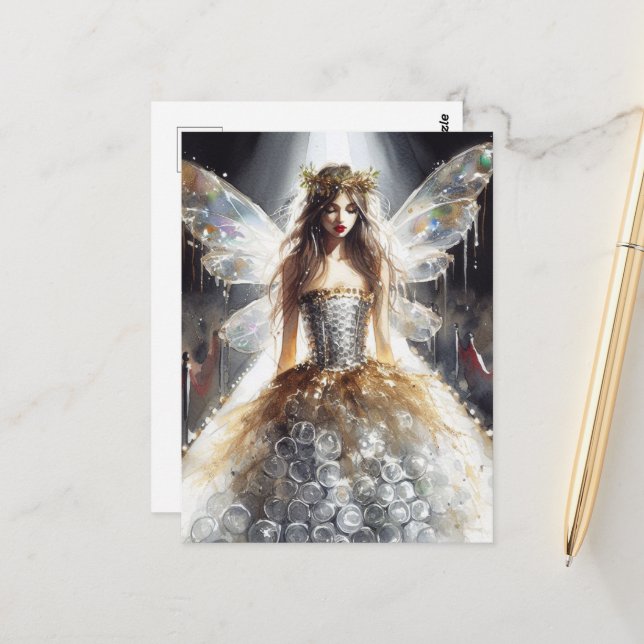 Mjölk i en Mode-påkänning gjord av plast Vykort (Fram/Back In Situ)