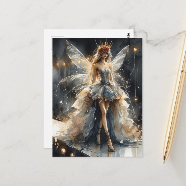 Mjölk i en Mode-visning av tidningar Vykort (Fram/Back In Situ)