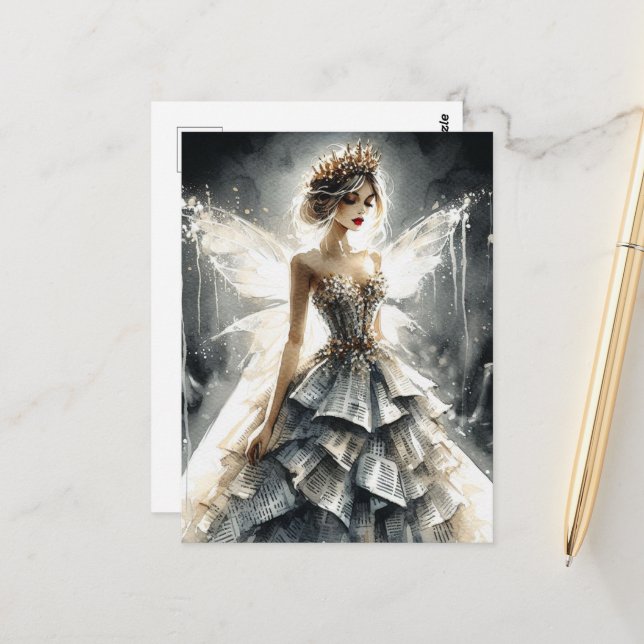 Mjölk i en Mode-visning av tidningar Vykort (Fram/Back In Situ)