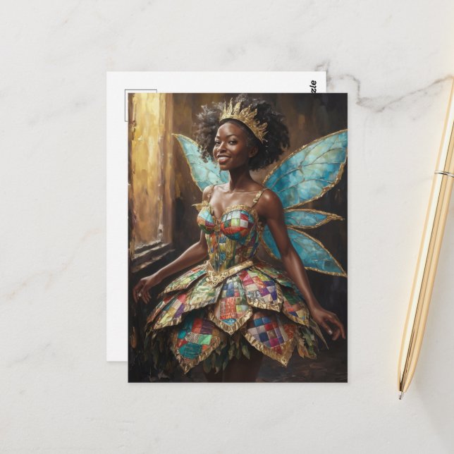 Mjölk i en Quiled Dress Vykort (Fram/Back In Situ)