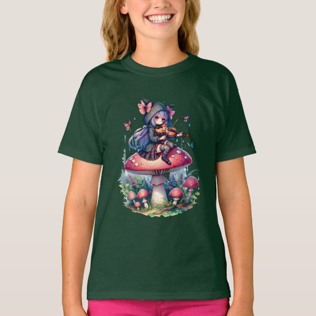 Mjölk i Hoodie Spela Viola på ett svamprum T Shirt (Framsida)