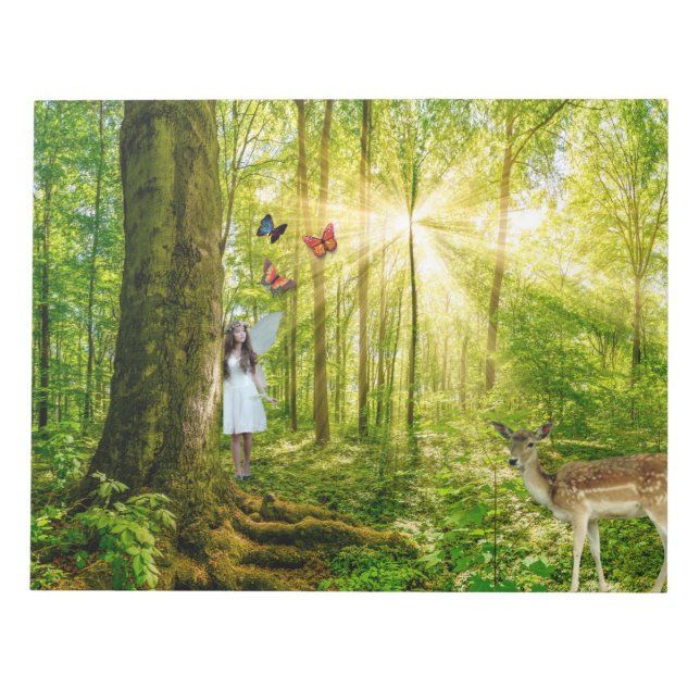 Mjölk i magiska skogen med Bambi och butterfly Anteckningsblock (Framsida)