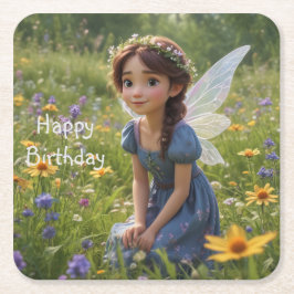 Mjölk i Meadow Underlägg Papper Kvadrat