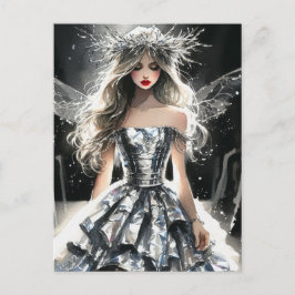 Mjölk i Mode Visa Tinfoil Dress Watercolor Vykort