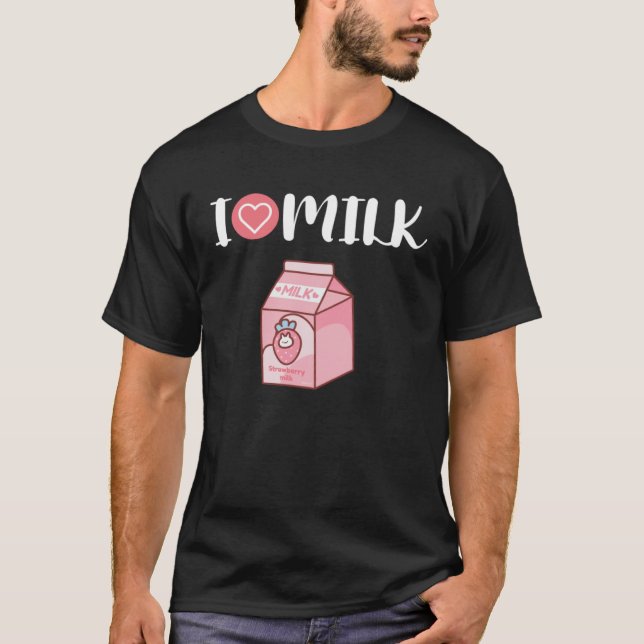 Mjölk jordgubbsbär t shirt (Framsida)