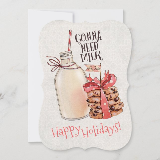 Mjölk julkakor som bakar från köket julkort (Framsida)