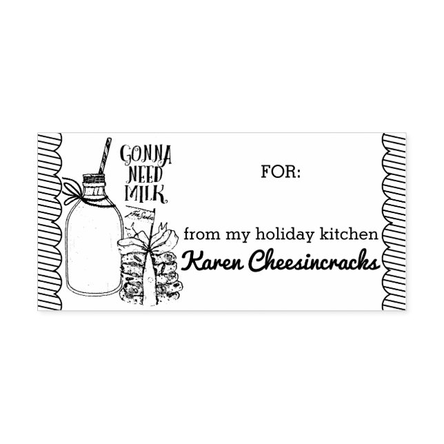 Mjölk julkakor som bakar från köket självfärgande stämpel (Design)