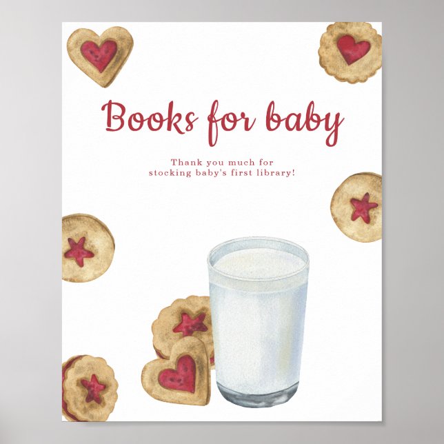 Mjölk Kakor Baby shower Böcker för bebis Poster (Framsidan)