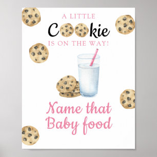 Mjölk & kakor Baby shower Nämn den baby mat Poster