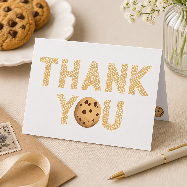 Mjölk & Kakor Tackkort – Choklad Chip Kaka (Cookie Thank You Card)