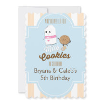 Mjölk & kakor Vintage födelsedagsfestinbjudningar