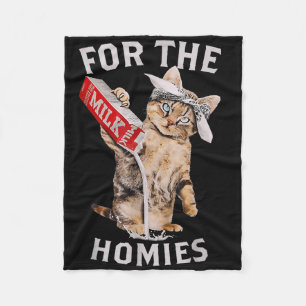 Mjölk-katt för homier &stämpel; Lustigt minnescute Fleecefilt