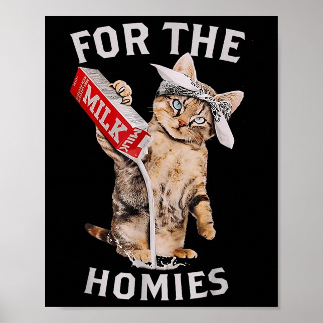 Mjölk-katt för homier &stämpel; Lustigt minnescute Poster (Framsidan)