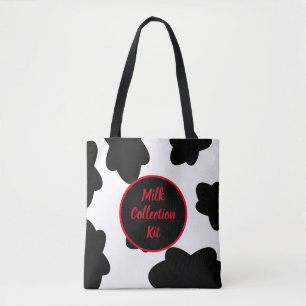 “Mjölk kollektion Kit” Ko Tryck Tote Tygkasse