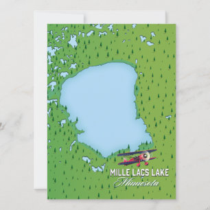 Mjölk laks sjö Minnesota resa karta.