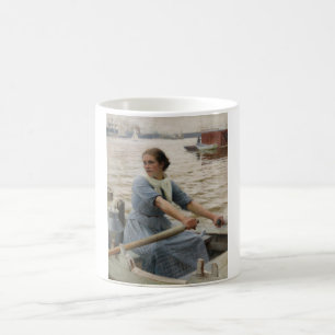 Mjölk Maid på en roddbåt (av Albert Edelfilt) Kaffemugg