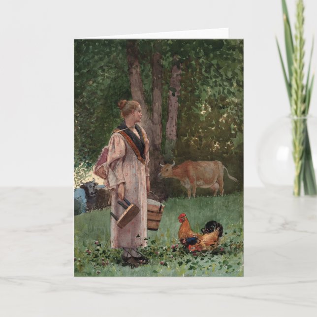 Mjölk Maid | Winslow Homer Kort (Framsida)