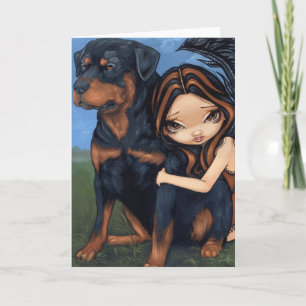 "Mjölk med rottweiler"-hälsningskort Kort