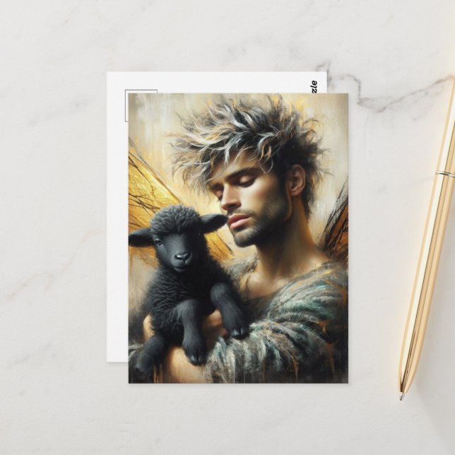 Mjölk med svart lampa vykort (Fram/Back In Situ)