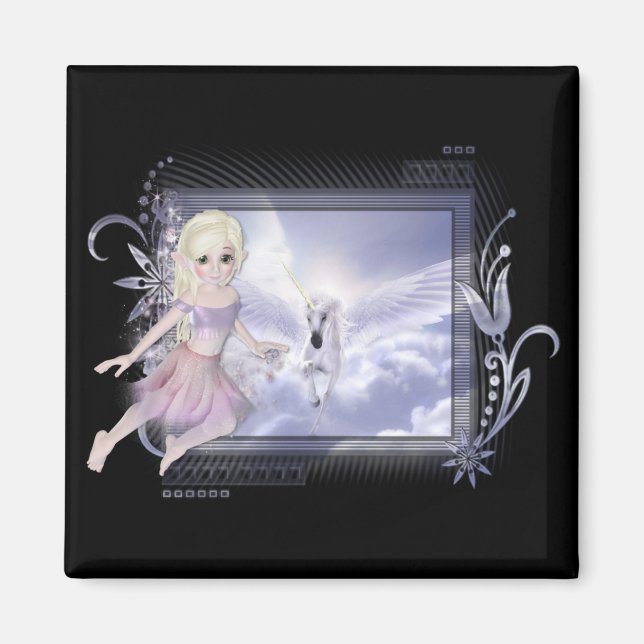 Mjölk med Unicorn D2-design Magnet (Framsidan)