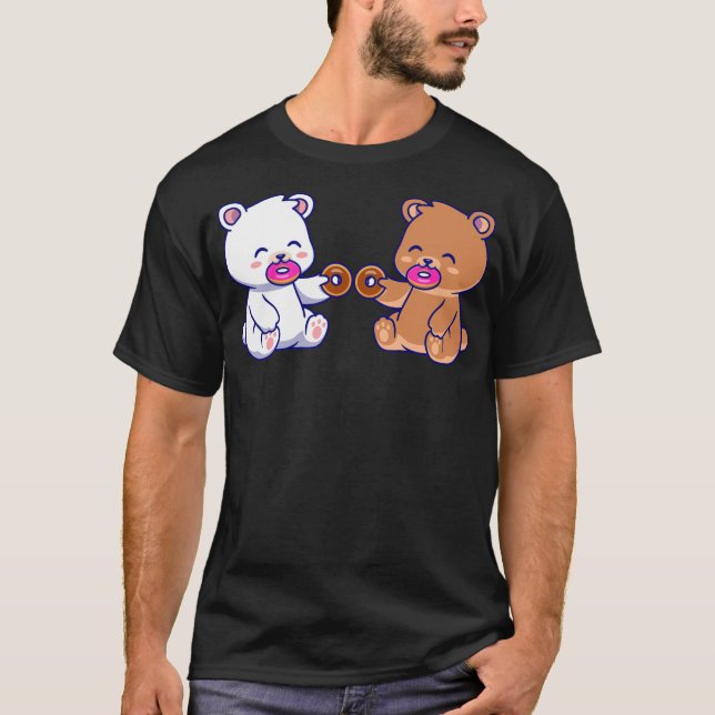 Mjölk Mocha Bears äter donuts som bakats T Shirt (Framsida)