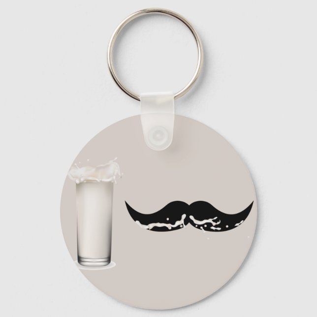 Mjölk Mustache Creme Nyckelring (Framsida)