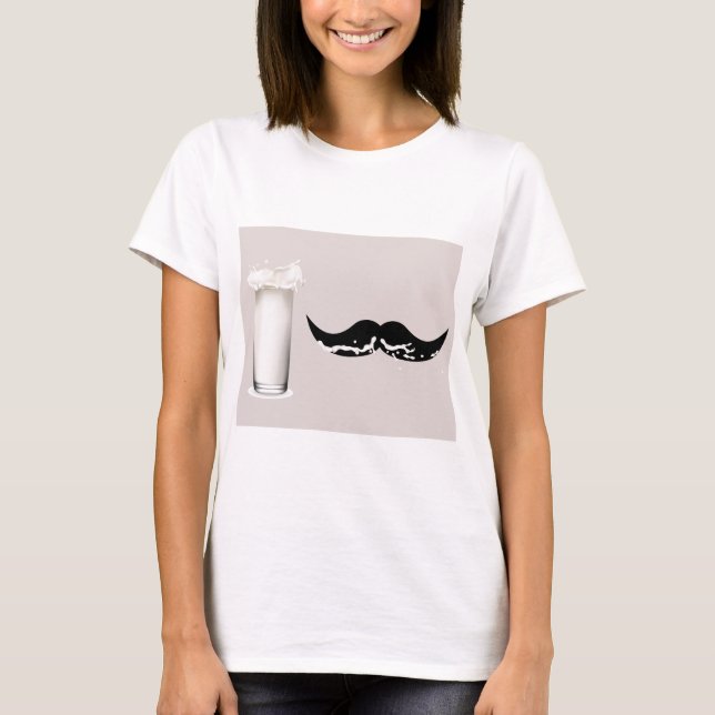 Mjölk Mustache Creme T-shirt (Framsida)