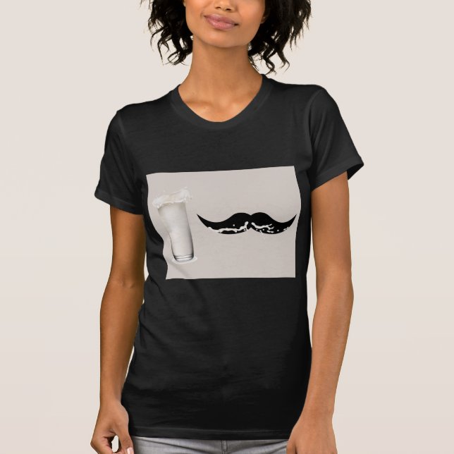 Mjölk Mustache Creme T Shirt (Framsida)